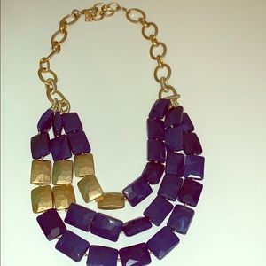 Stella and Dot Blue and Gold stone necklace